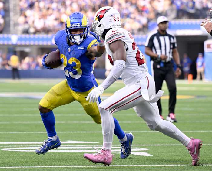 Los Angeles Rams RB Kyren Williams vs. the Arizona Cardinals on Sunday.
